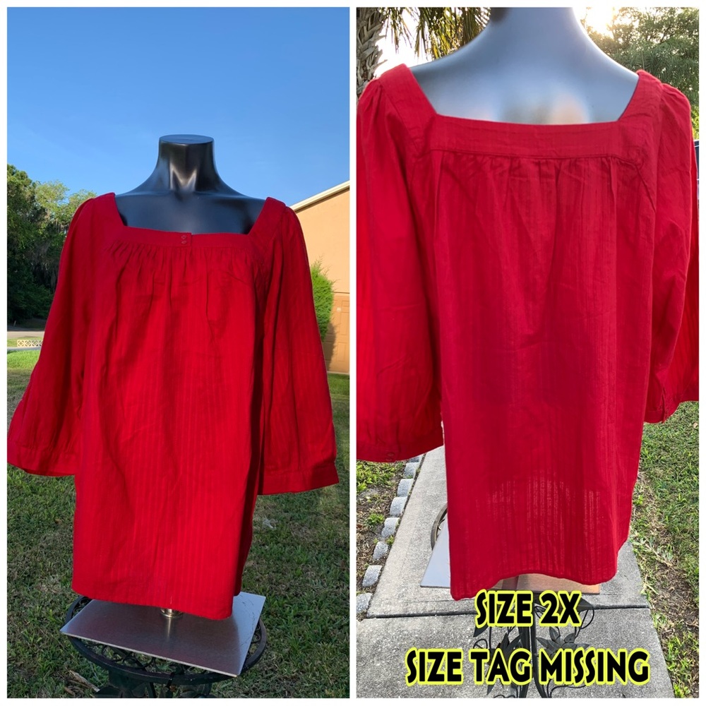 Red plus size blouse excellent condition